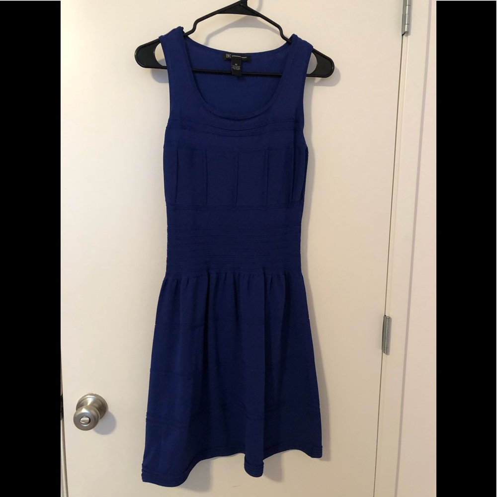 Casual, comfortable blue lightweight knit dress